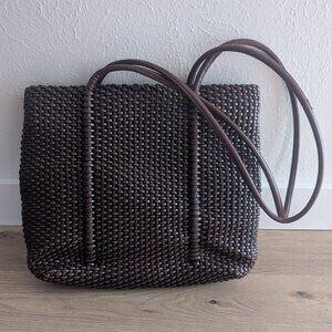 Nine West Vintage Dark Brown Woven Shoulder Bag